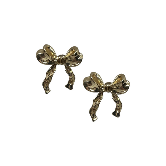 Minimal Ribbon Gold Earrings