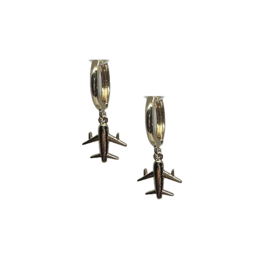 Minimal Airplane Gold Earrings