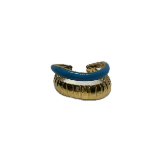 Blue Detailed Gold Ring