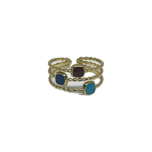 Coloured Stone Gold Ring