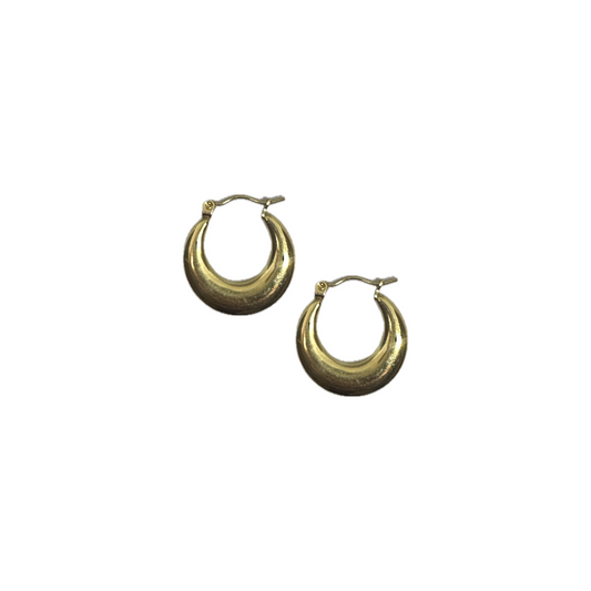 Oval Gold Hoop Earrings