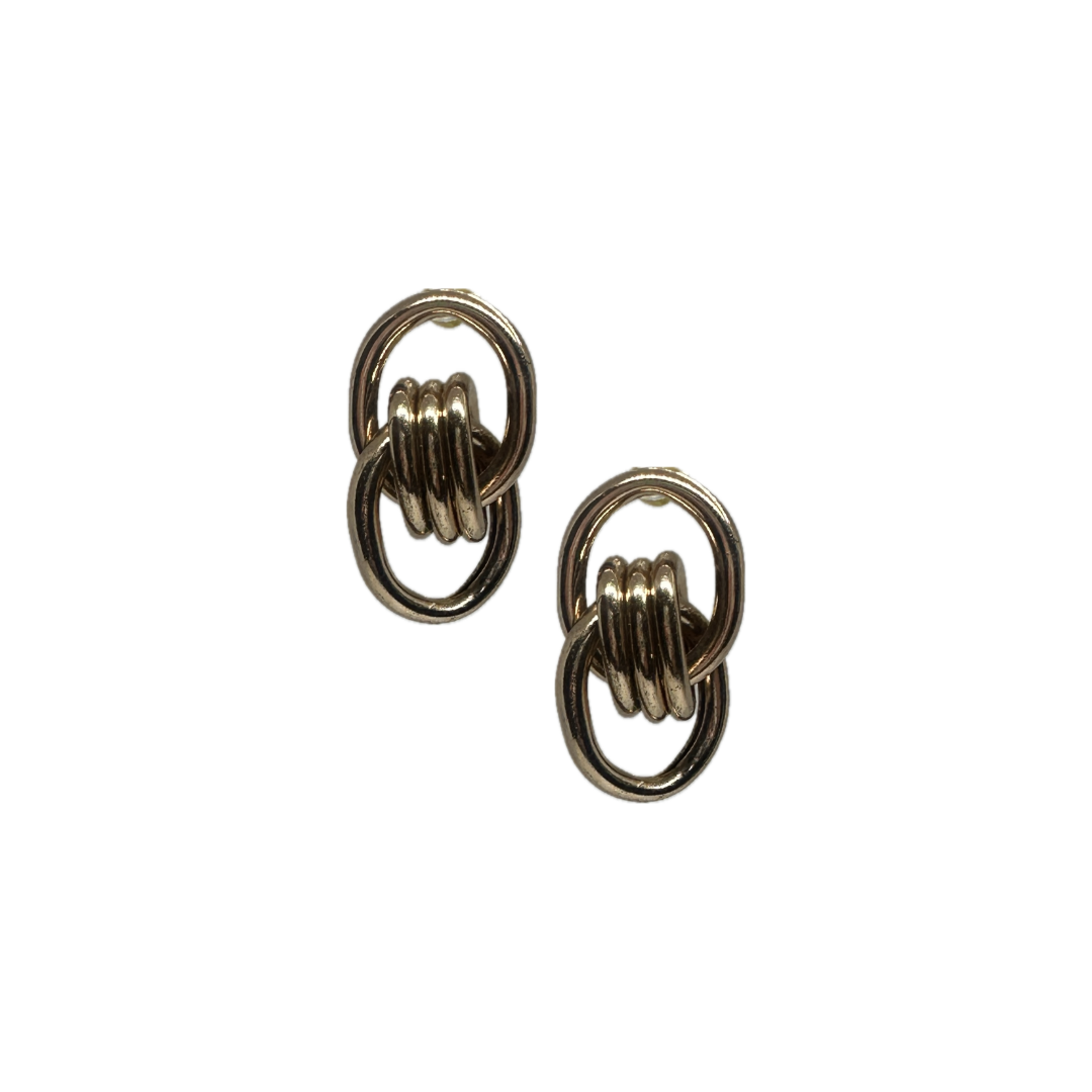 Oval Auger Gold Earrings