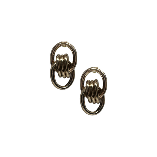 Oval Auger Gold Earrings