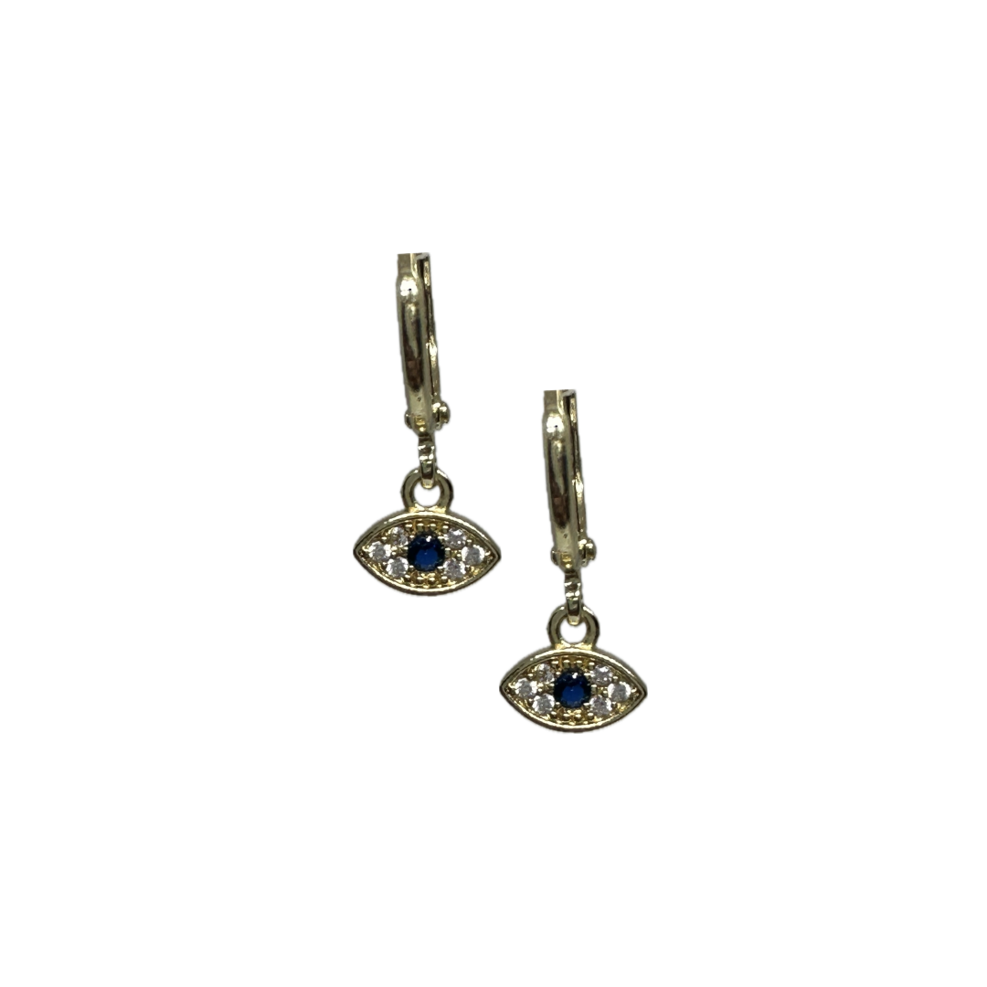 Minimal Evil Eye Gold Earring