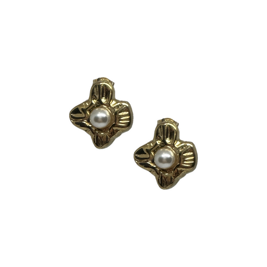 Pearl Detailed Flower Earrings