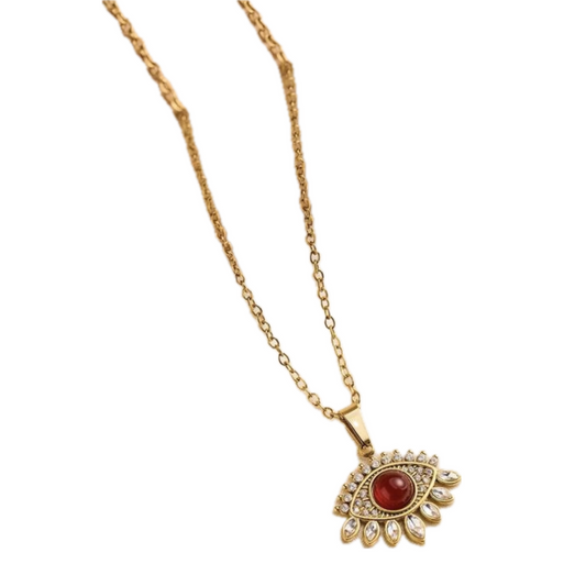 Red Stone Eye Necklace